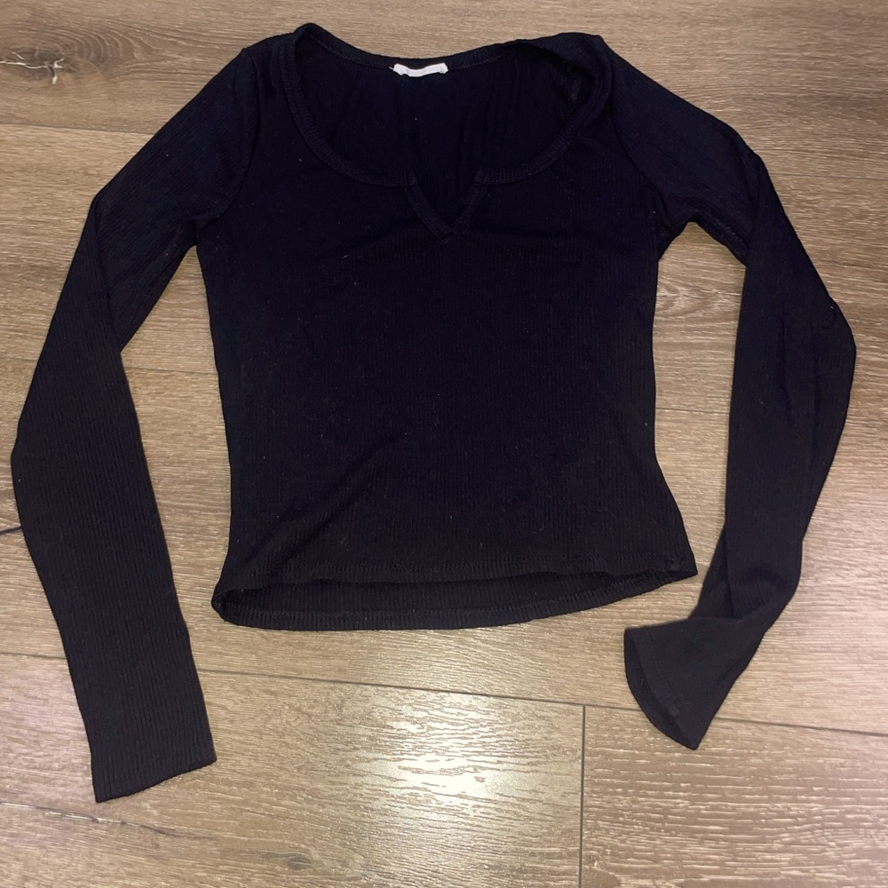 Black shirt with a little v cut
